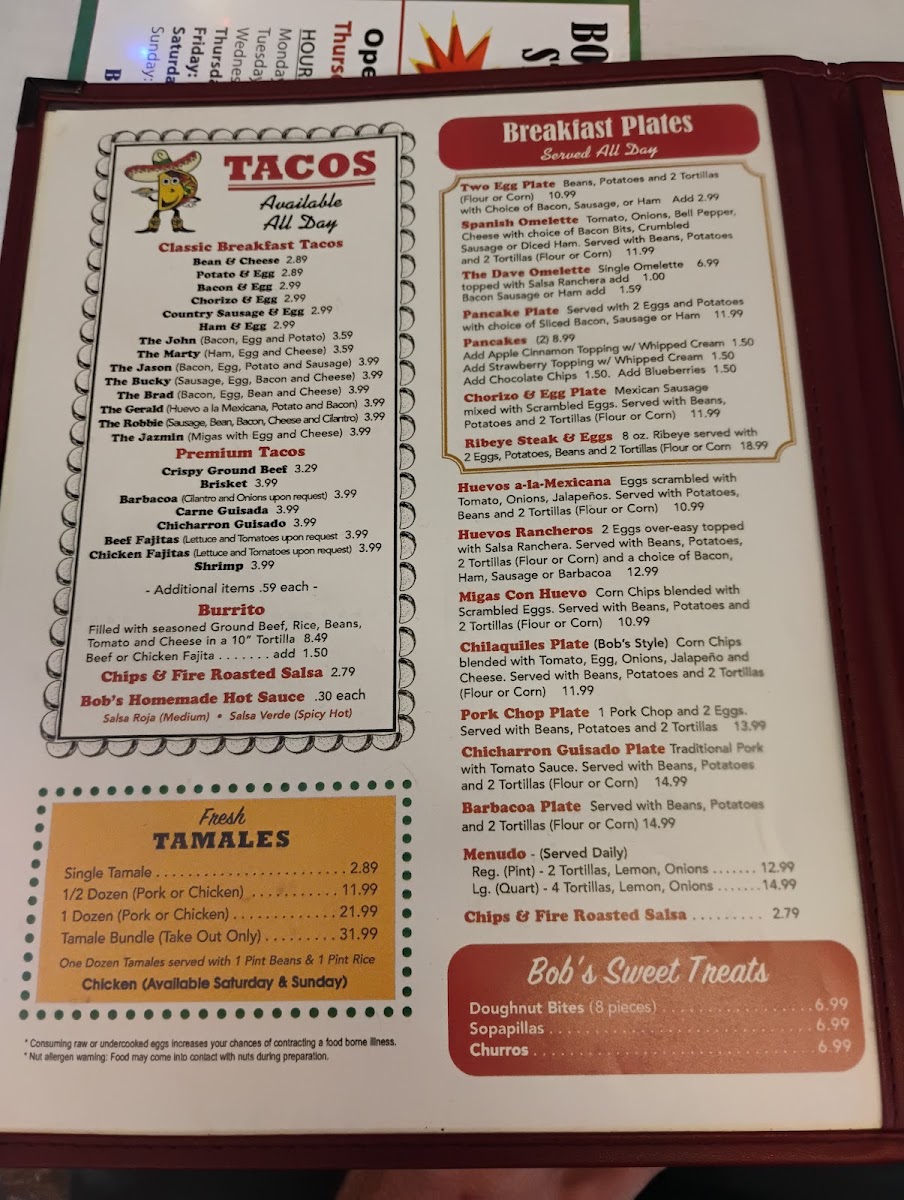 Menu - Bob's Taco Station photo 10