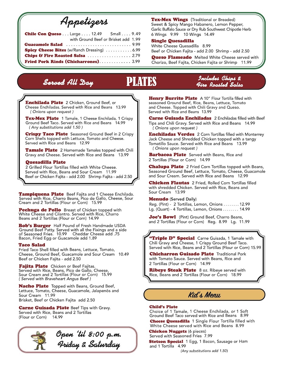 Menu - Bob's Taco Station photo 2