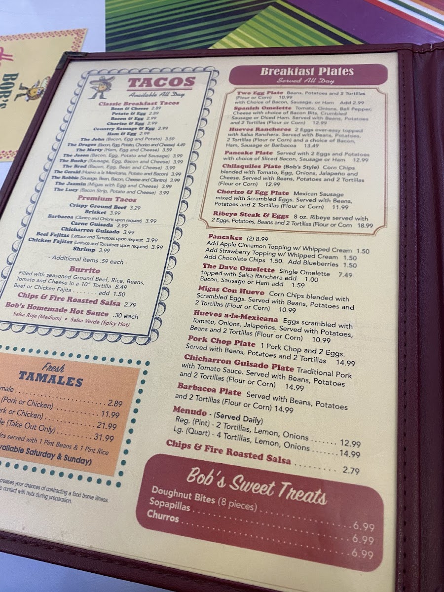 Menu - Bob's Taco Station photo 9